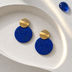 Guatapé Woven Iraca Palm Earrings in Blue