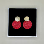 Guatapé Woven Iraca Palm Earrings in Red
