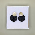 Guatapé Woven Iraca Palm Earrings in Black