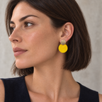 Guatapé Woven Iraca Palm Earrings in Light Yellow