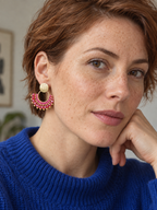 Cali Mid Beaded Earrings in Light Pink