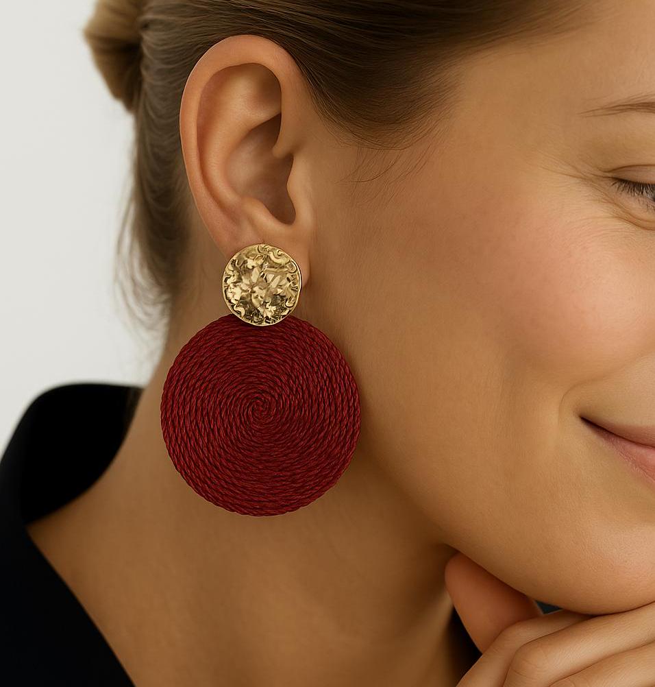 Earrings Cartagena in Dark Red