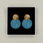 Guatapé Woven Iraca Palm Earrings in Ocean Blue