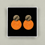 Boucles d'oreilles Guatapé tressées en palmier Iraca orange clair