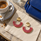 Cali Mid Beaded Earrings in Light Pink