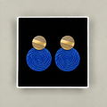Guatapé Woven Iraca Palm Earrings in Blue