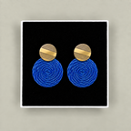 Guatapé Woven Iraca Palm Earrings in Blue