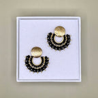 Cali Small Beaded Earrings in Black