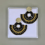 Cali Big Beaded Earrings in Black