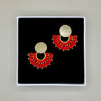 Cali Small Beaded Earrings in Red