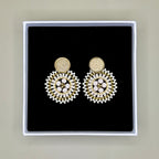 Manila Round Beaded Earrings in White