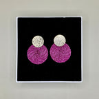 Guatapé Woven Iraca Palm Earrings in Plum