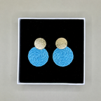 Guatapé Woven Iraca Palm Earrings in Light Blue
