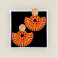Cali Big Beaded Earrings in Orange