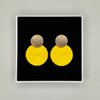 Guatapé Woven Iraca Palm Earrings in Light Yellow