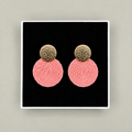 Guatapé Woven Iraca Palm Earrings in Light Pink