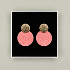 Guatapé Woven Iraca Palm Earrings in Light Pink
