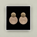 Guatapé Woven Iraca Palm Earrings in Dark Beige