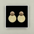 Guatapé Woven Iraca Palm Earrings in Olive