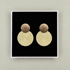 Guatapé Woven Iraca Palm Earrings in Olive