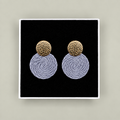 Guatapé Woven Iraca Palm Earrings in Grey