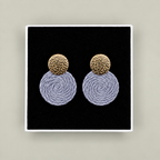 Guatapé Woven Iraca Palm Earrings in Grey