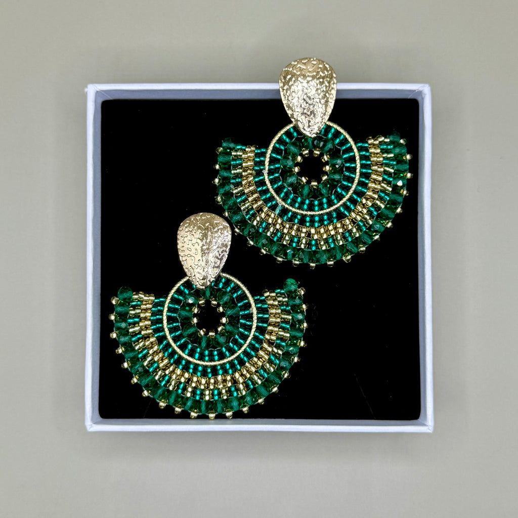 Earrings Cali in Emerald Green