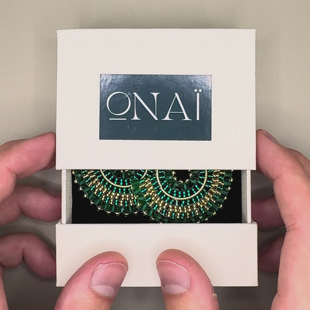 Earrings Cali in Emerald Green